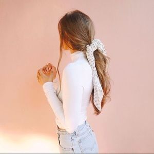 White long sleeve turtle neck